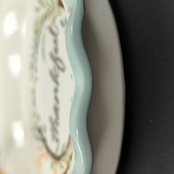 2 TY TURKEY "GOBBLE" THANKSGIVING BEANIE BABIES & THANKFUL PIE DISH - Picture 3 of 10